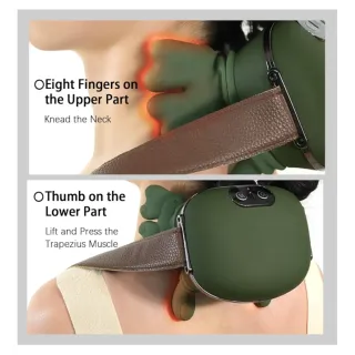 Masajeador cuello y hombros manos verdes