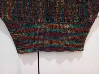 Top murciélago manga corta multicolor vintage