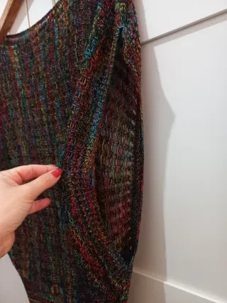 Top murciélago manga corta multicolor vintage