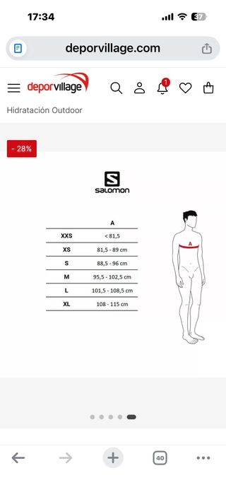 Mochila Salomon Active Skin 8L. TallaM Roja.