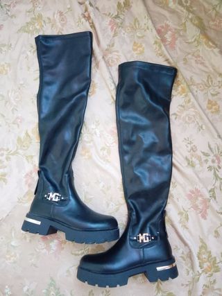 Stivali alti neri con dettaglio oro - 39 KAZAR