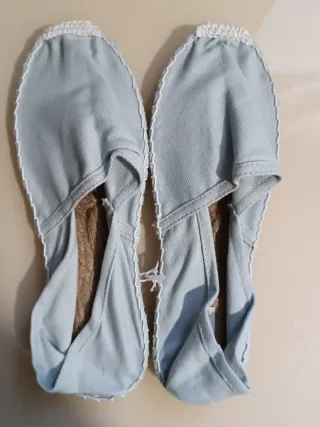 Sandalias de tela y esparto (cosidas a mano)