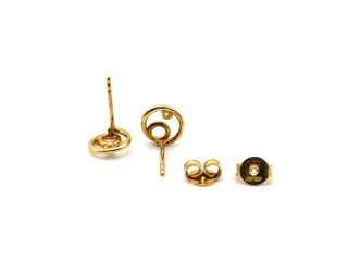 pendientes oro 18k con piedra con circonita