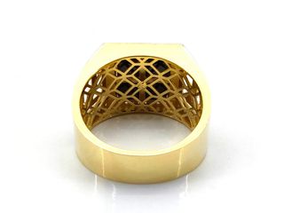 sello oro 18k con piedra con circonita