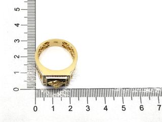 sello oro 18k con piedra con circonita