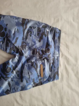 Pantalón Adolfo Dominguez Camuflaje Azul T.36