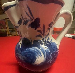 Brocca caraffa ceramica fiori blu