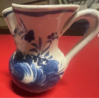 Brocca caraffa ceramica fiori blu