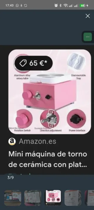 Mini torno rosa para manicura