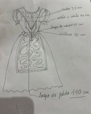 Vestido Fallera Huertana Rosa y Blanco