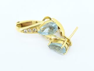 pendientes oro 18k con piedra