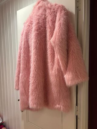 Abrigo rosa pelo talla L