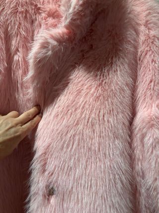 Abrigo rosa pelo talla L