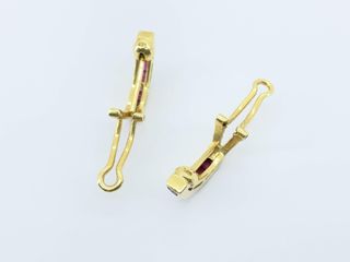 pendientes oro 18k con piedra con rubi
