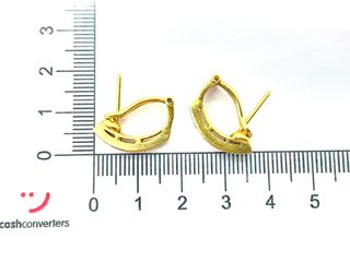 pendientes oro 18k con piedra con rubi