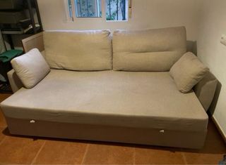 Sofá Cama Beige Tela