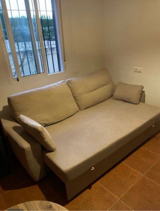 Sofá Cama Beige Tela