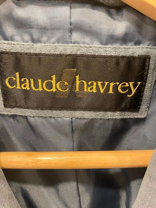 Blue Suede Overcoat Claude Havrey Vintage...