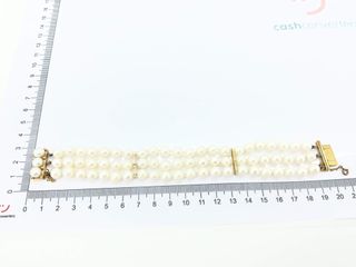 pulsera oro 18k con piedra con perla