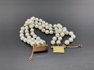 pulsera oro 18k con piedra con perla
