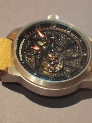 Reloj Automático Pagani Design Skeleton Beige