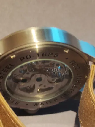 Reloj Automático Pagani Design Skeleton Beige