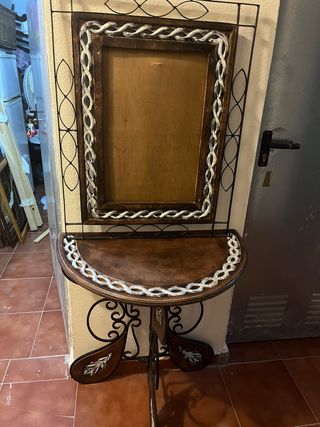 Consola de entrada madera y metal