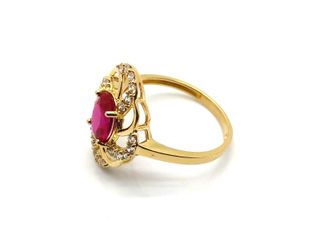anillo oro 18k con piedra con circonita