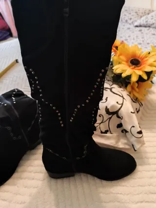 Botines negros mujer T.38 con tachuelas