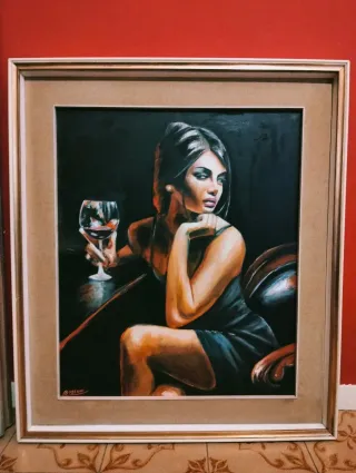 Quadro ritratto di donna stile impressionista 60*5