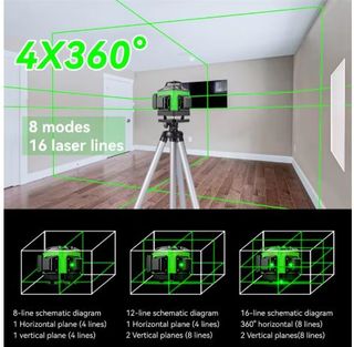Nivel Láser 4D 16 Líneas + Trípode + 2 baterías