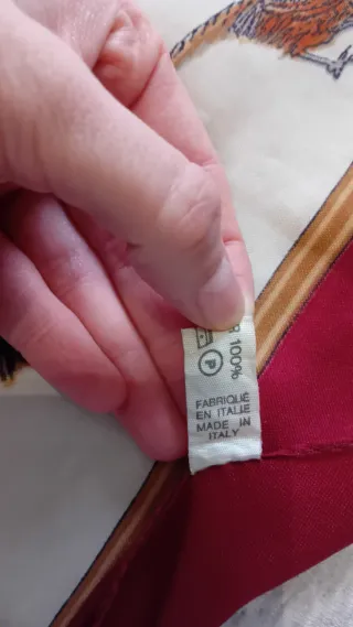 Pañuelo vintage aves italiano rojo burdeos