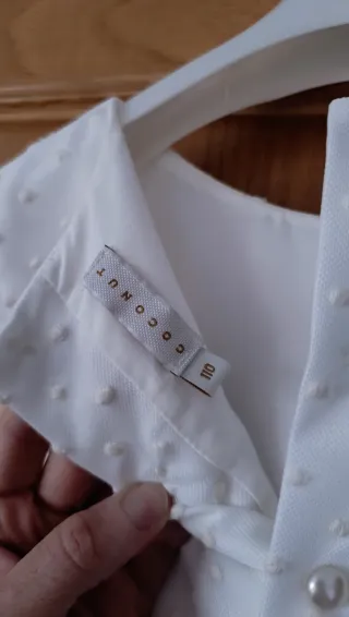 Vestido Comunión Blanco y Rosa