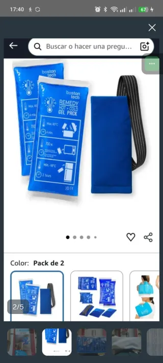 2 Compresas Gel Frío/Calor Boston Tech