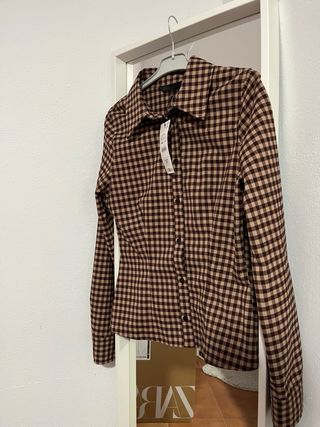 Camisa cuadros Zara Talla S
