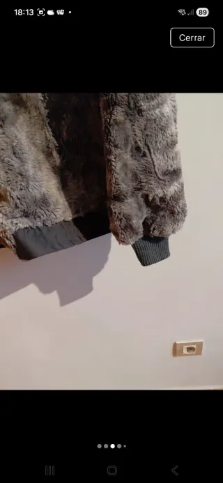 Cazadora pelo suave gris multicolor