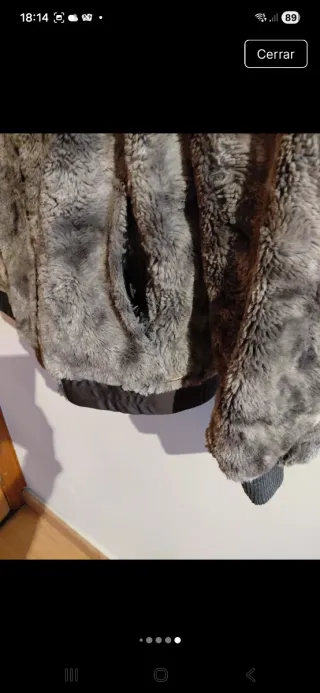 Cazadora pelo suave gris multicolor