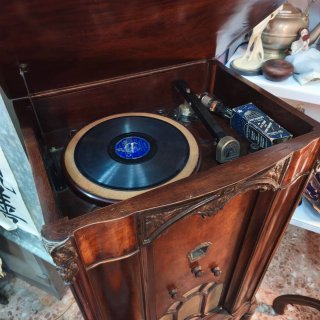 Radio Gramola Antigua inglesa discos de pizarra