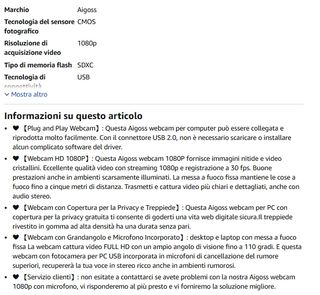 Webcam Aigoss HD 1080p con Microfono