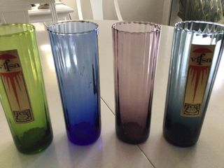 Juego 4 Vasos Vintage Cristal Vifsa años 80