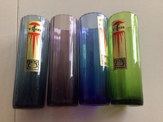 Juego 4 Vasos Vintage Cristal Vifsa años 80