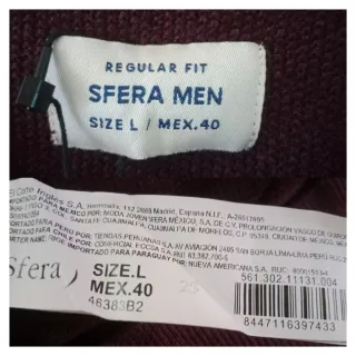 Jersey Sfera Hombre Talla L/ XL Nuevo