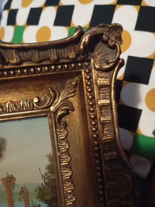 Dipinti antichi 2  con cornice dorata in legno