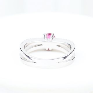 Anillo Oro Blanco 18K Rubí y Diamantes