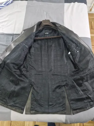 Chaqueta de piel A. Testoni Bolonia, Hombre Negra