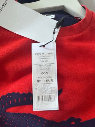 Sudadera Lacoste Roja Talla L