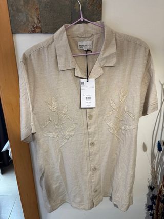 Camisa Devred 1902 Beige Bordada Talla L