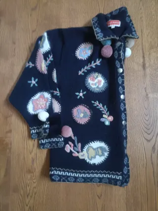 Chaqueta vintage tejida bordada
