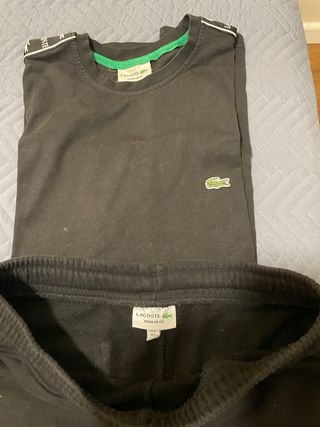 Conjunto Camiseta y Pantalón Negro Lacoste