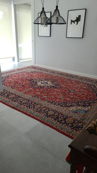 Alfombra Persa Lana Azul y Roja